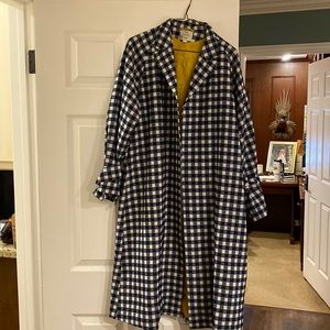 Darling blue checkered Anthropologie trench coat